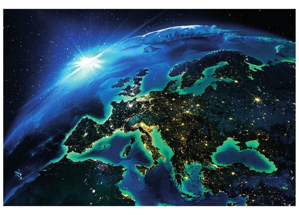 Fototapeta žareč moder planet