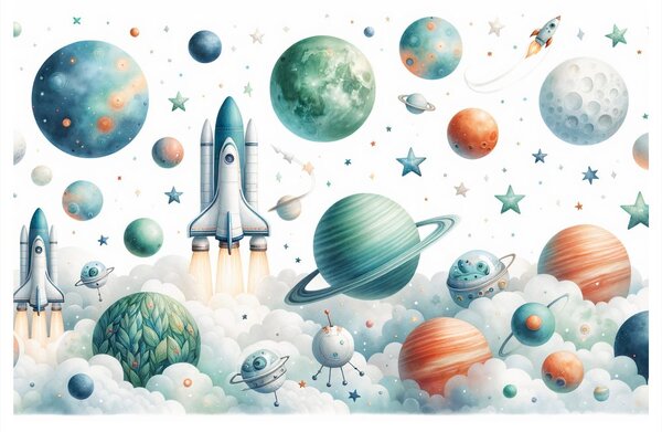 Slika raketa med planeti