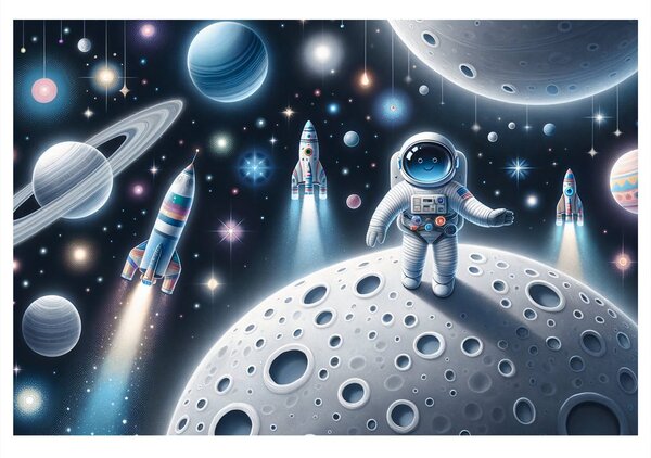 Slika otroški astronavt na Luni