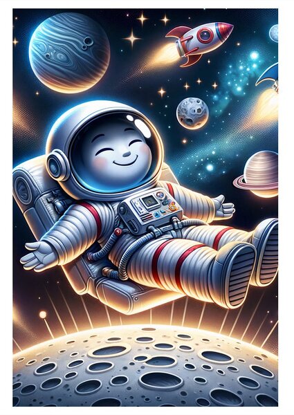 Slika srečni astronavt v vesolju