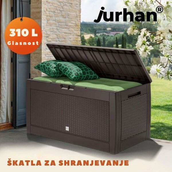 Shranjevalna škatla RATO, 310 l, 119x48x60 cm, rjava Prosperplast