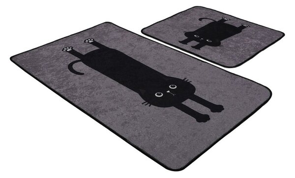 Črne/sive kopalniške preproge v kompletu 2 ks 60x100 cm Comfort – Foutastic