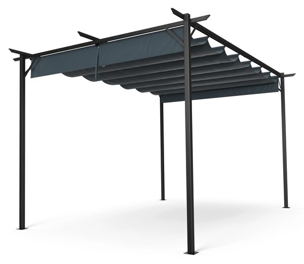 Blumfeldt Pantheon Robust Pergola, 3x4 m, prašno barvano jeklo, odporno na vremenske vplive, s stranskimi roloji