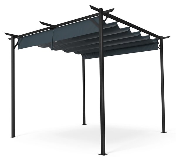 Blumfeldt Pantheon Robust Pergola, 3x3 m, prašno barvano jeklo, odporno na vremenske vplive, s stranskimi roloji