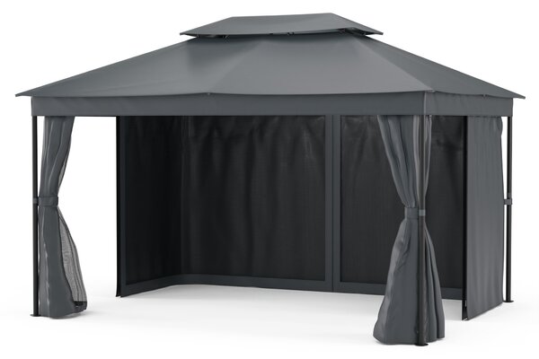 Blumfeldt Gazebo Mondo Dual 3x4 z dvojno streho in mrežo proti žuželkam