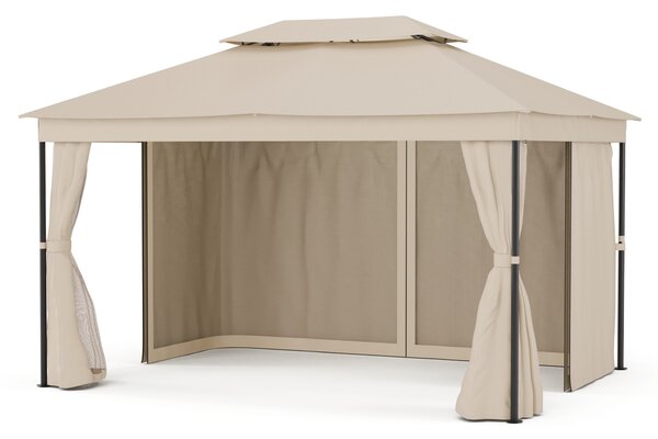 Blumfeldt Gazebo Mondo Dual 3x4 z dvojno streho in mrežo proti žuželkam
