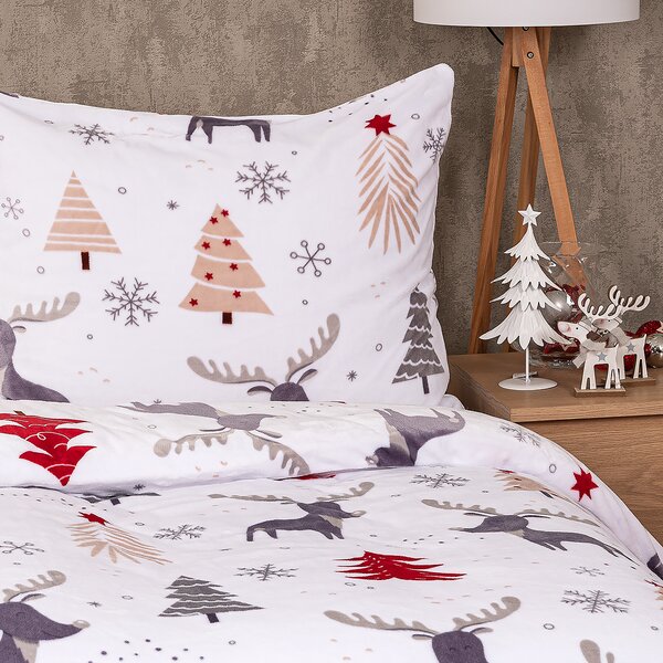 4Home Posteljnina iz mikroflanele Cute reindeer, 140 x 200 cm, 70 x 90 cm, 140 x 200 cm, 70 x 90 cm