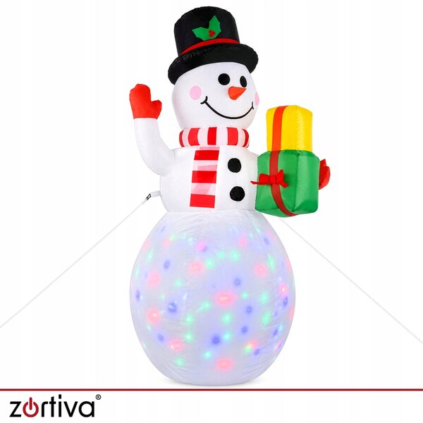 LED RGB napihljiv snežak 155cm projektor in kompresor - Zortiva