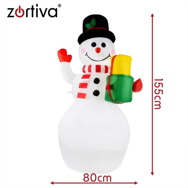 LED RGB napihljiv snežak 155cm projektor in kompresor - Zortiva