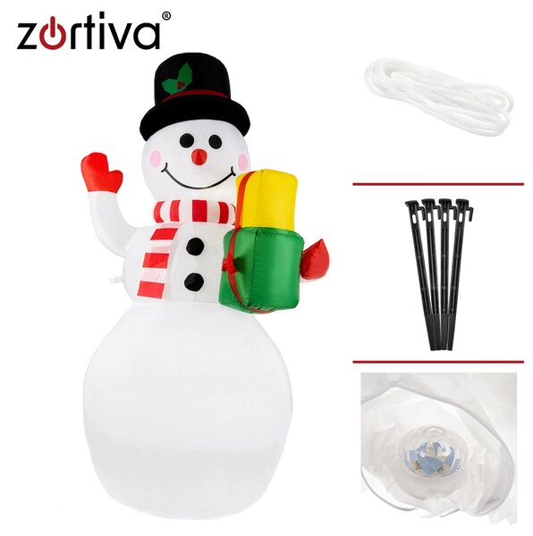 LED RGB napihljiv snežak 155cm projektor in kompresor - Zortiva