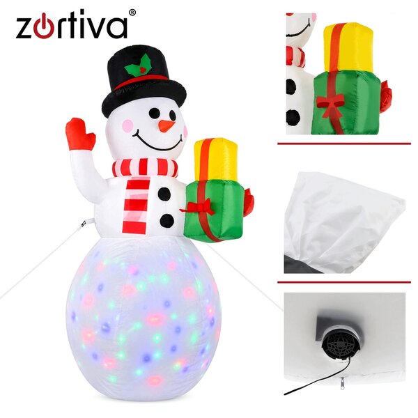 LED RGB napihljiv snežak 155cm projektor in kompresor - Zortiva