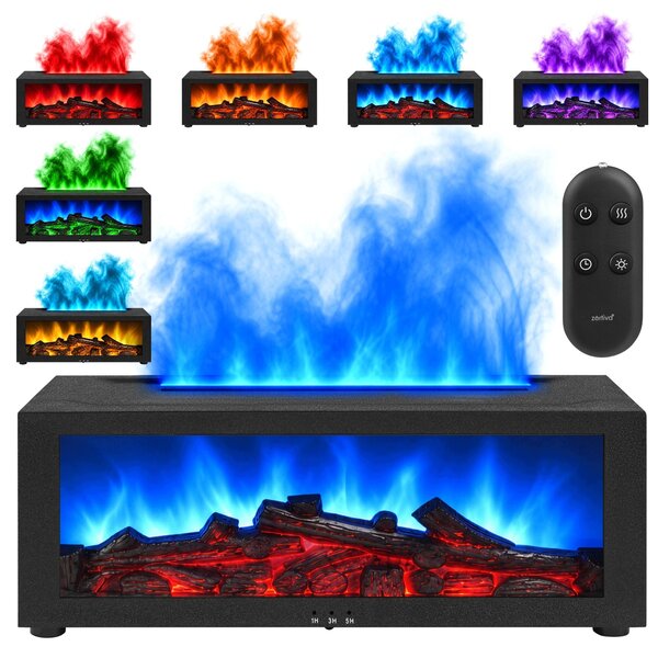 Difuzor dekorativni RGB LED kamin 150ml vlažilec zraka USB daljinec - Zortiva