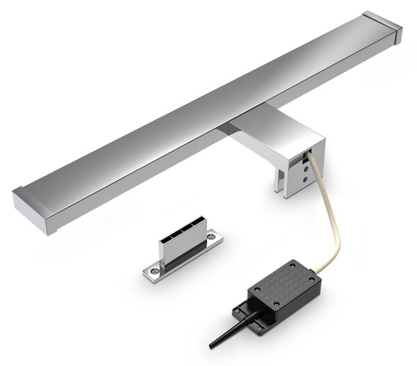 B.K. Licht LED-stenna svetilka BKL1230, krom/bela, širina 40 cm, kovina, IP44, Krom, Kopalnica, Kovina, Sodobni