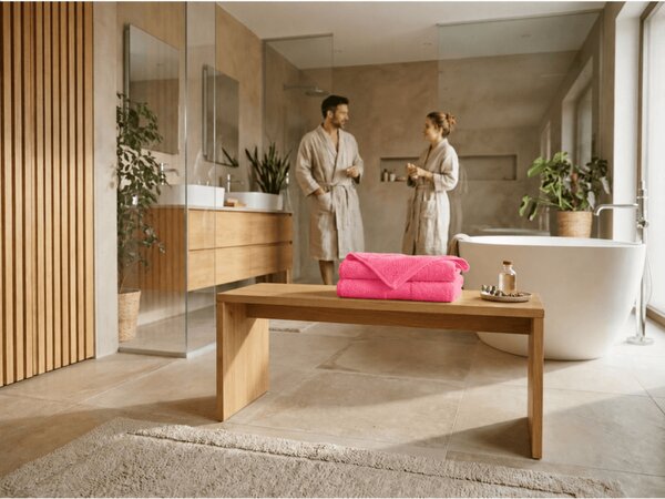 Brisača EMBORIA 50x100 cm roza, 100% bombaž