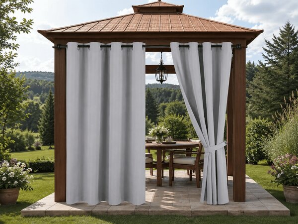 Vrtna zavesa GARDIO EASY vodoodporna 150x220 cm, siva Za obesiti: Kovinski obročki