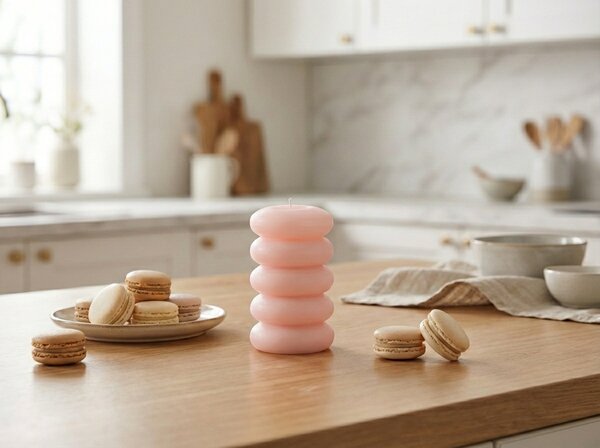 Stebrna sveča MACARON 11,5 cm roza