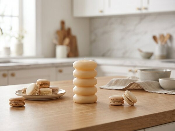Stebrasta sveča MACARON 11,5 cm svetlo rumena