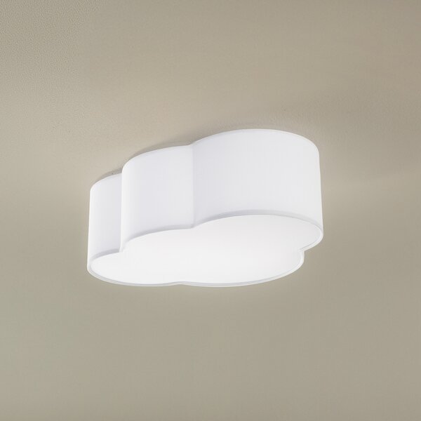 TK Lighting Stropna svetilka Cloud, tekstil, 41 x 31 cm, bela, zatemnjen, Bela, Dnevna soba / jedilnica, Tkanine / tekstil, Mladostno bivanje