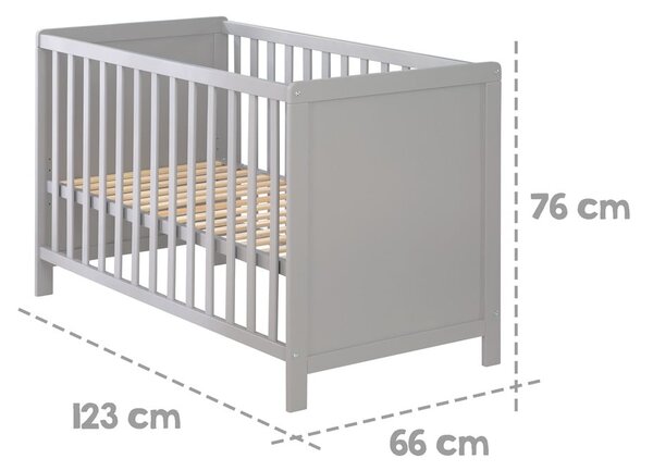 Siva/sivorjava otroška posteljica 60x120 cm Hamburg – Roba