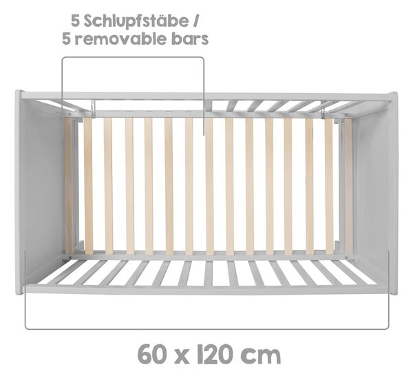Siva/sivorjava otroška posteljica 60x120 cm Hamburg – Roba