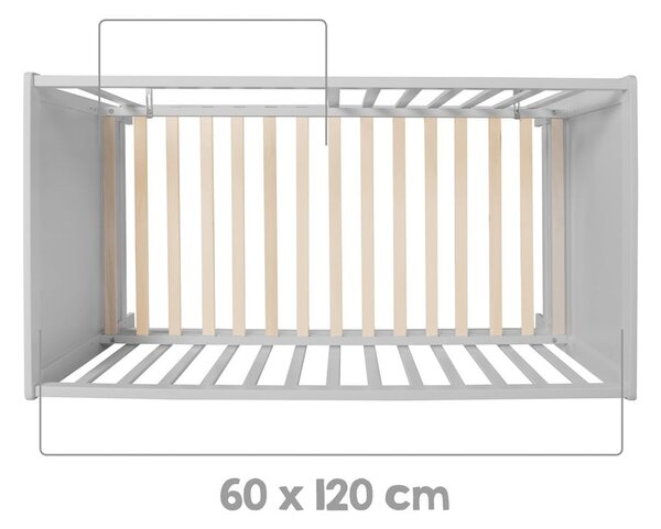Siva/sivorjava otroška posteljica 60x120 cm Hamburg – Roba