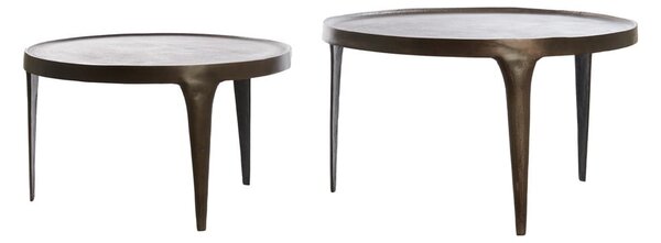 Rjave okrogle mizice v kompletu 2 ks ø 75 cm Tobias – Light & Living