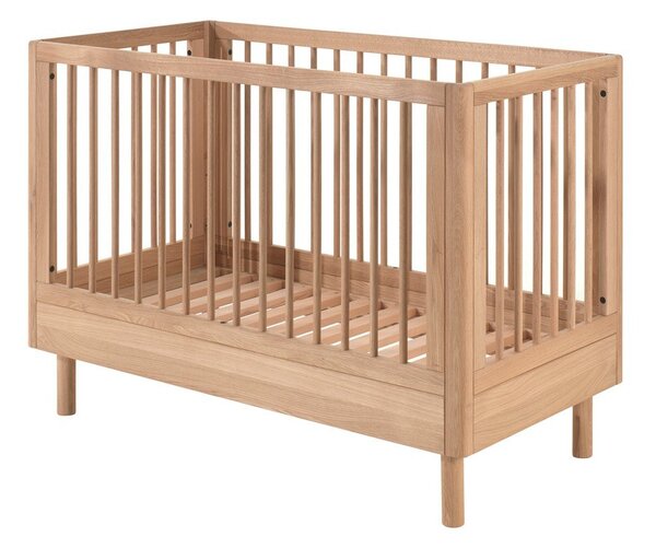 Otroška posteljica iz masivnega hrasta z nastavljivo višino 60x120 cm v naravni barvi Forrest – Vipack