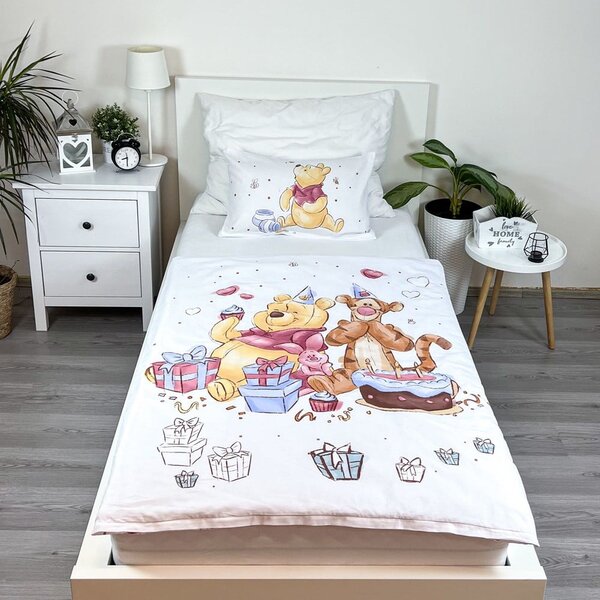 Bela bombažna otroška posteljnina za otroško posteljico 100x135 cm WTP "Birthday party" – Jerry Fabrics