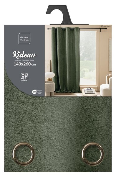 Zelena bouclé zavesa 140x260 cm Winona – douceur d'intérieur