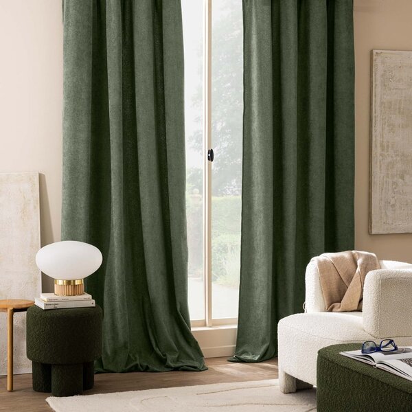 Zelena bouclé zavesa 140x260 cm Winona – douceur d'intérieur