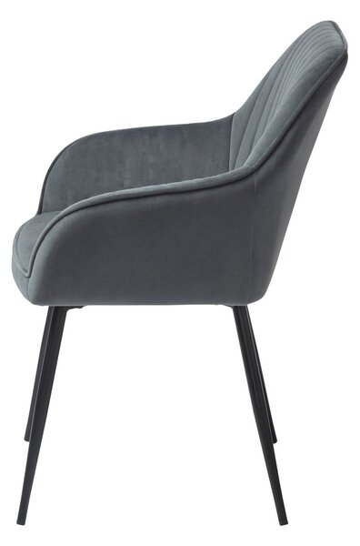 Sivi oblazinjeni jedilni stoli v kompletu z nasloni za roke 2 ks Nolan Stripe – Unique Furniture