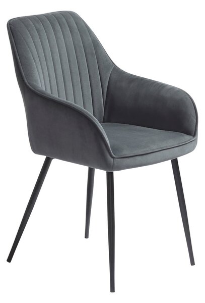Sivi oblazinjeni jedilni stoli v kompletu z nasloni za roke 2 ks Nolan Stripe – Unique Furniture