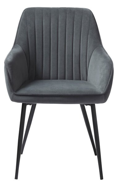 Sivi oblazinjeni jedilni stoli v kompletu z nasloni za roke 2 ks Nolan Stripe – Unique Furniture
