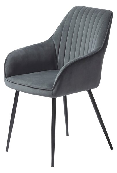 Sivi oblazinjeni jedilni stoli v kompletu z nasloni za roke 2 ks Nolan Stripe – Unique Furniture