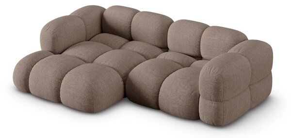 Rjava kotna sedežna garnitura (levi kot/z ležalnikom) Loretto – Cosmopolitan Design