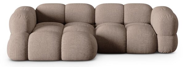Rjava kotna sedežna garnitura (levi kot/z ležalnikom) Loretto – Cosmopolitan Design