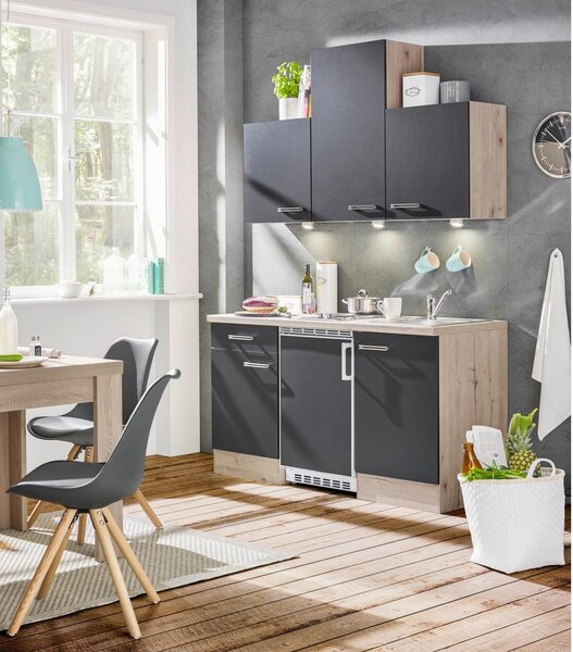 FlexWell Mini Kuhinja Milano S Kuhališčem In Hladilnikom