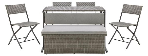 Bessagi Garden Balkonska Garnitura Mario, Sivorjava, 5-Delno, Modularno