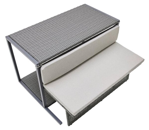 Bessagi Garden Balkonska Garnitura Mario, Siva, 5-Delno, Modularno