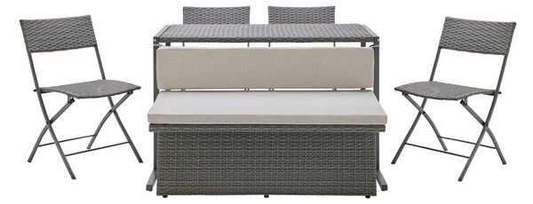 Bessagi Garden Balkonska Garnitura Mario, Siva, 5-Delno, Modularno