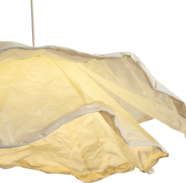 Japandi viseča svetilka bež z blagom 80 cm - Papel
