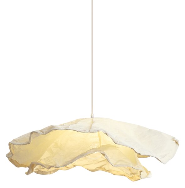 Japandi viseča svetilka bež z blagom 80 cm - Papel