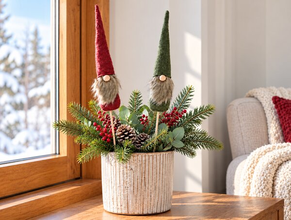 Božična dekoracija za zapičenje TALL GNOME 50 cm - različne variante