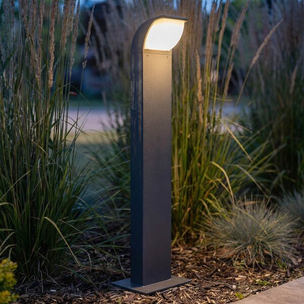 Lucande LED svetilka za podstavek Tinna, 60 cm, antracit, IP65, Črna, Aluminij, Sodobni