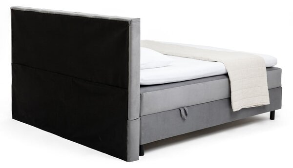 Siva boxspring postelja s prostorom za shranjevanje 160x200 cm Elva Bold Line – Bonami Selection