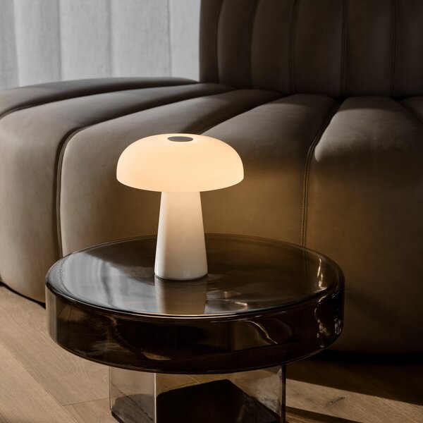 DFTP by Nordlux LED namizna svetilka na baterije Glossy mini, beli marmor, z možnostjo, zatemnjen, Bela, Dnevna soba / jedilnica, Marmor, Sodobni