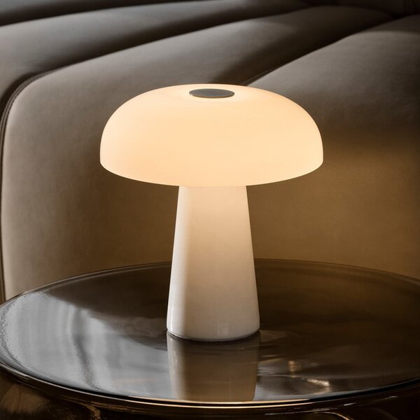DFTP by Nordlux LED namizna svetilka na baterije Glossy mini, beli marmor, z možnostjo, zatemnjen, Bela, Dnevna soba / jedilnica, Marmor, Sodobni