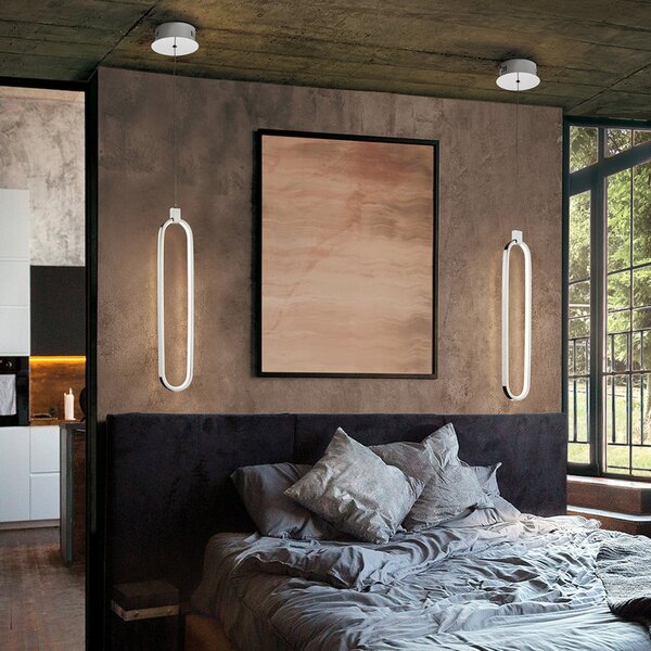 Schuller Valencia LED-visoka svetilka Colette, krom, z enim žarilnim telesom, Krom, Kuhinja, Aluminij, Sodobni