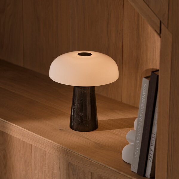 DFTP by Nordlux LED namizna svetilka na baterije Glossy mini, črni marmor, z možnostjo, zatemnjen, Črna, Dnevna soba / jedilnica, Marmor, Sodobni