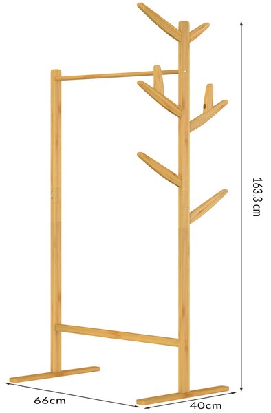 Casaria Bambusovo stojalo za oblačila 163 x 66 x 40 cm